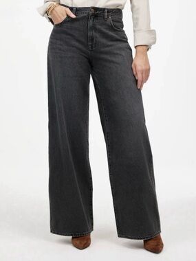 Madewell Black Super Wide-Leg High-Rise Jeans